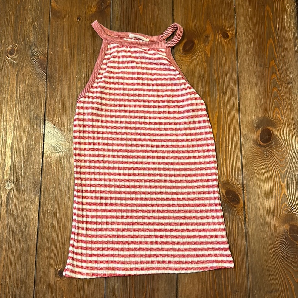 Entro Stretchy Red and White Tank Top